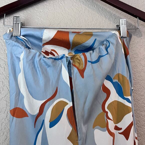 Reformation Joana Silk Dress Hyperion Print Strapless Floral Midi 0 Tropical - Picture 8 of 10